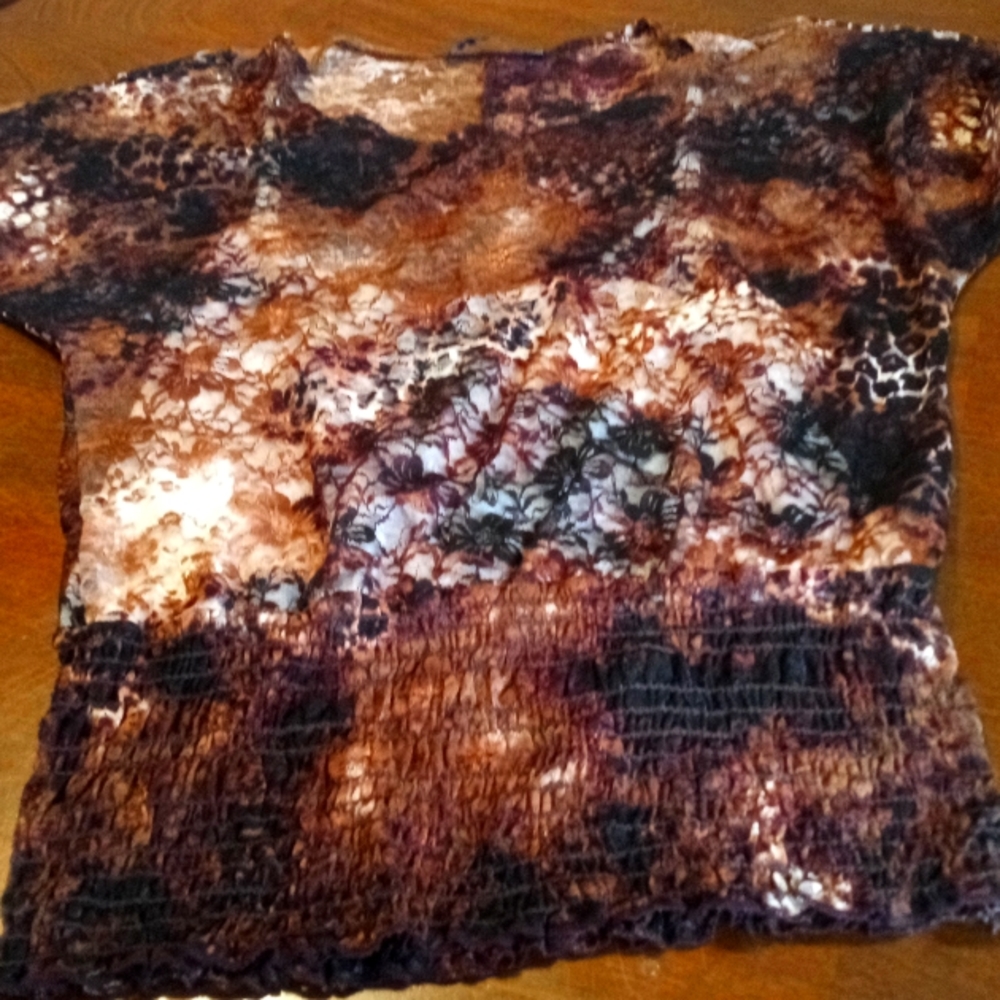 Blue Horizon Lace Blouse Size L